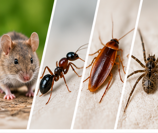 Mouse, ant, cockroach and spider