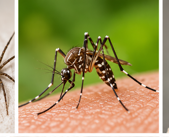 Mosquito feeding on skin